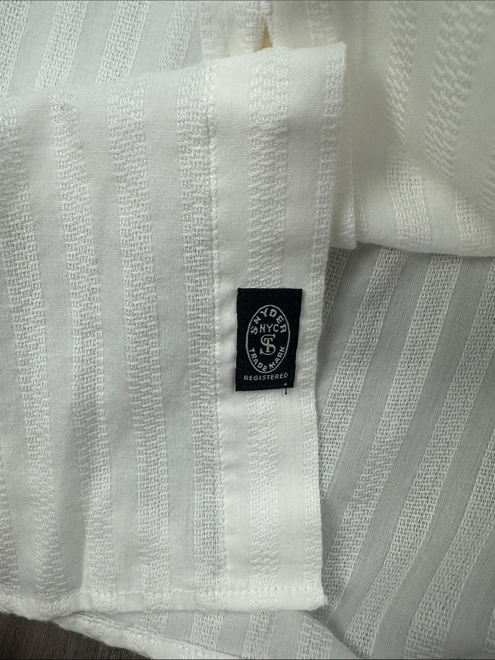 Todd Snyder Jacquard Two Pocket Point Collar White Long Sleeve Button Down - XL - Picture 7 of 8